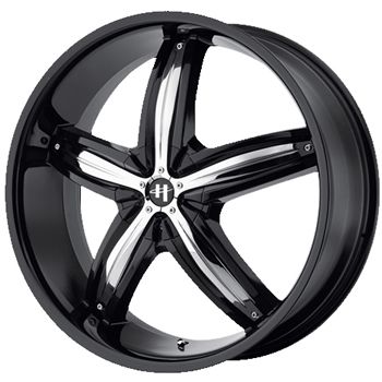 18x8 Black Wheel Helo HE844 5x110 5x115 HHR G6 Rims