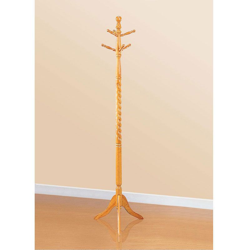  Twist Center Stand Hall Tree Solid Wood Coat Hat Rack Hanger