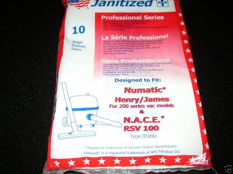 Neumatic Henry James Vacuum Cleaner Bags NVM 1c 2