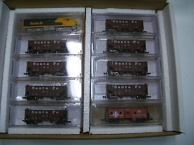  FE COAL TRAIN SET 8 HOPPER CARS CABOOSE F 2 A LOCOMOTIVE SANTA FE