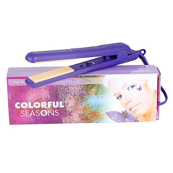 NIB herstyler PURPLE Colorful Seasons 1.5 hair straightener flat iron