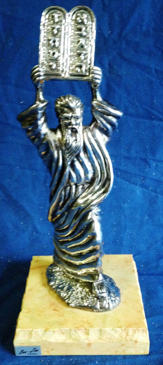 Sterling Silver Moses Ten 10 Commandments Statue Sculpture Ben Zion