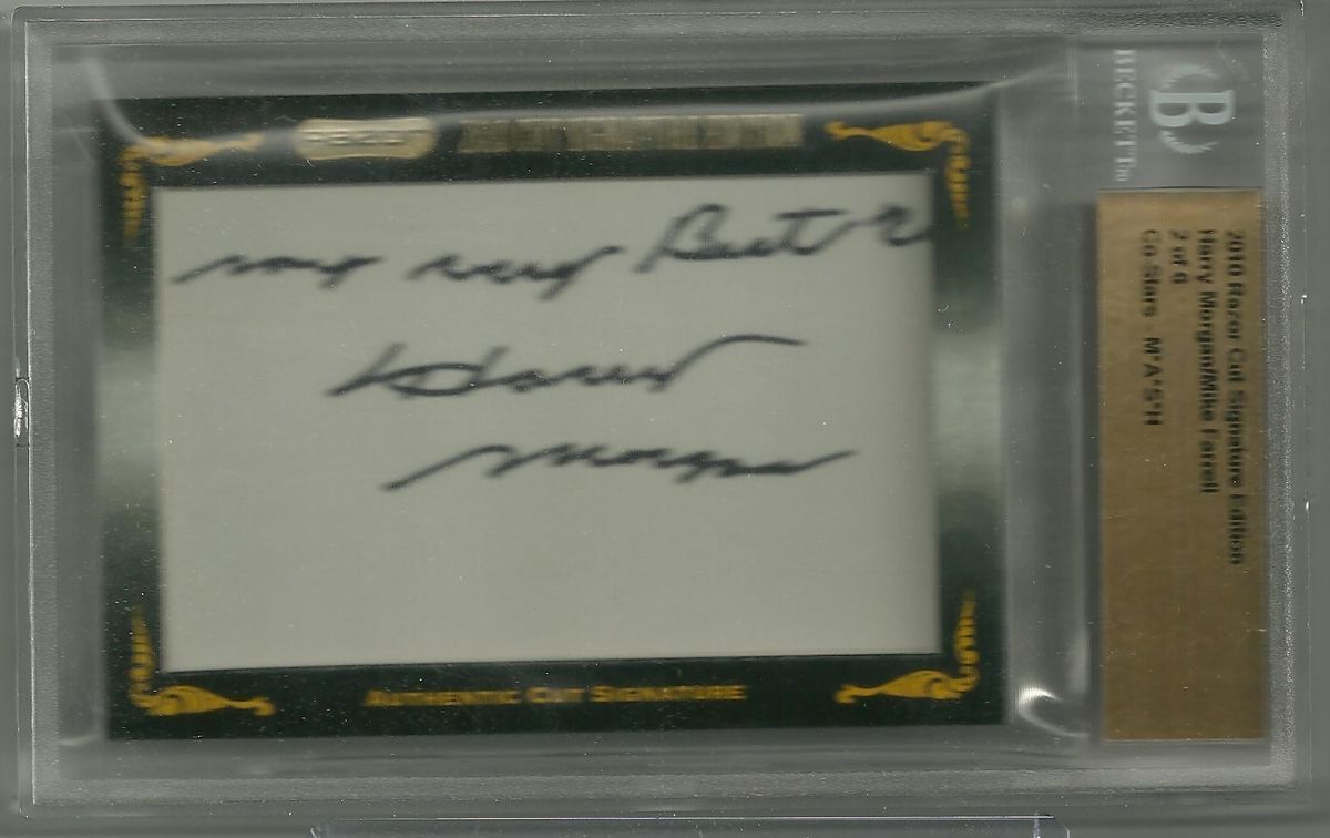 Harry Morgan Mike Farrell 2010 Razor Cut Dual Autograph Mash SP Auto d