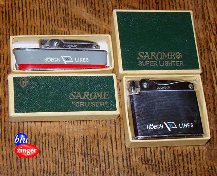  lot of (2) vintage cigarette lighters as advertising for HOEGH LINES