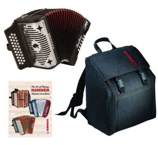 Hohner Panther Ha 3100 GCF Black Accordion with Gig Bag