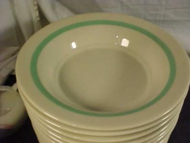 Homer Laughlin Green Banded 8 1 2 Rimmed Soup Bowl