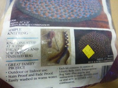 New Liberty Belle Braided Rug Kit Knit blue Mauve + Boye Needles