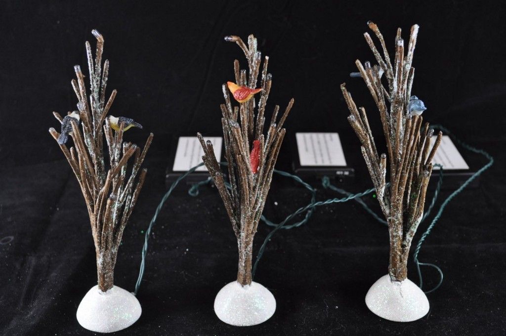 Hawthorne Village Collectible Set of Three Lit Trees