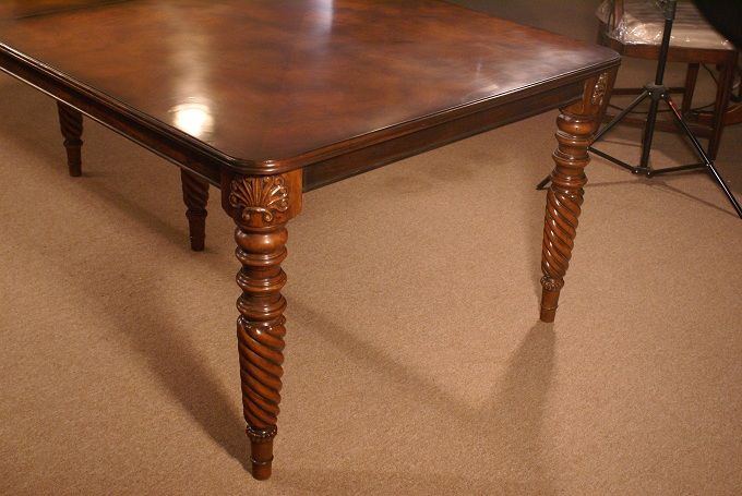 Hickory White Mahogany Leg Dining Table