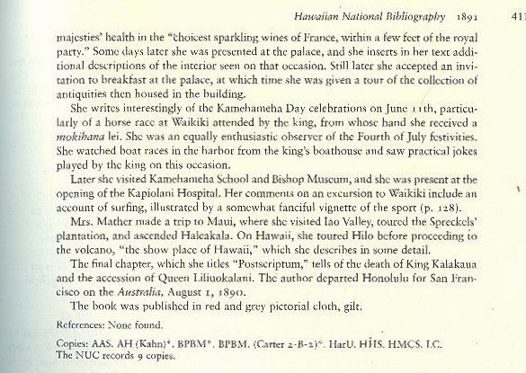 RARE Book One Summer in Hawaii Helen Mather 1881 Early Tour