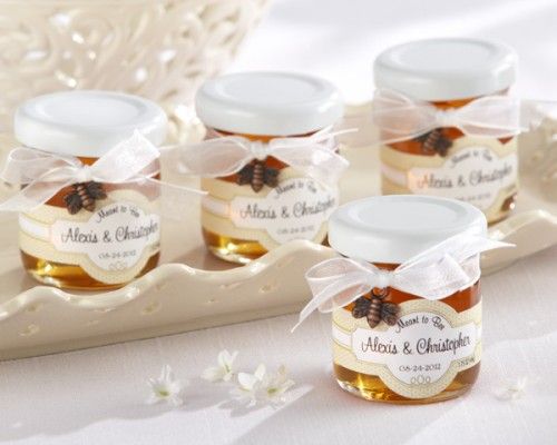  Bee Personalized Wedding Shower Favor Jars w Honey Bee Charm