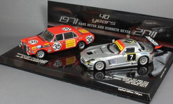 Minichamps Hans Heyer Kenneth Heyer Tribute Set Mercedes 300SEL SLS