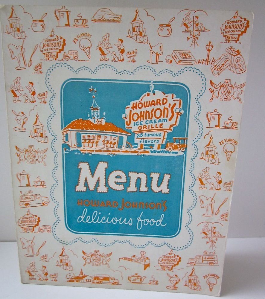 Vintage Howard Johnson’s 1950s Menu