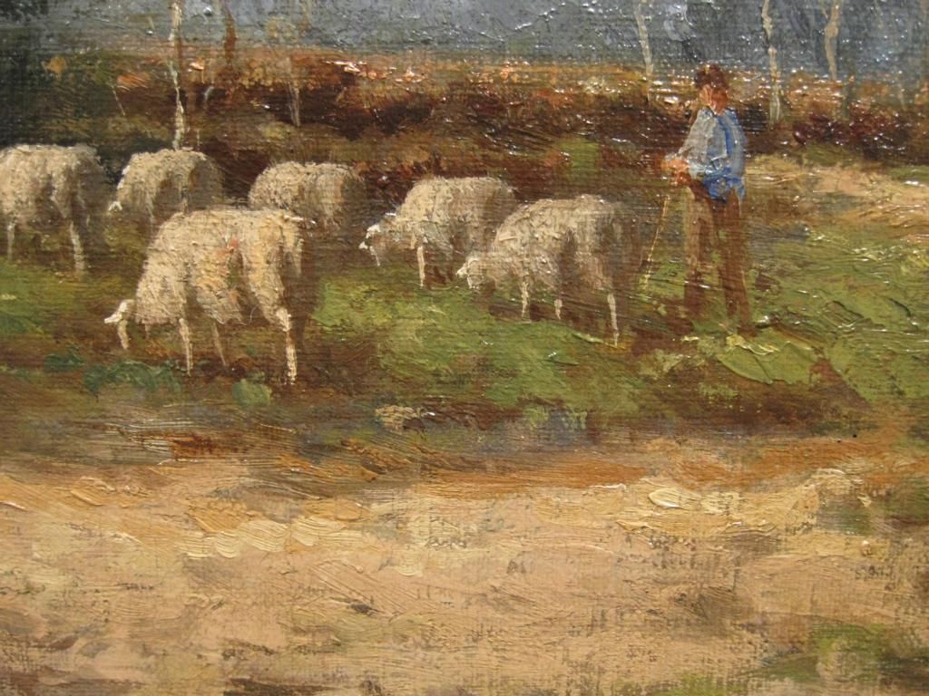 Charles Bogman Holland Romantik Hirte Schafe UM 1900