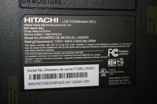 Hitachi L42A403 42 1080p HD LCD Television DDA 3364400