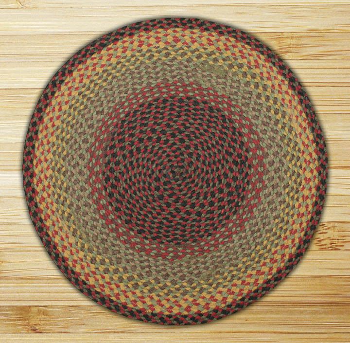 NWT BRAND NEW BRAIDED ROUND RUG BURGUNDY SAGE EARTH COLORS JUTE FIBER