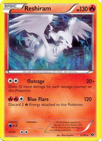 Rare RESHIRAM (Next Destinies #21) Pokemon Card   MINT [FREE COMBINED