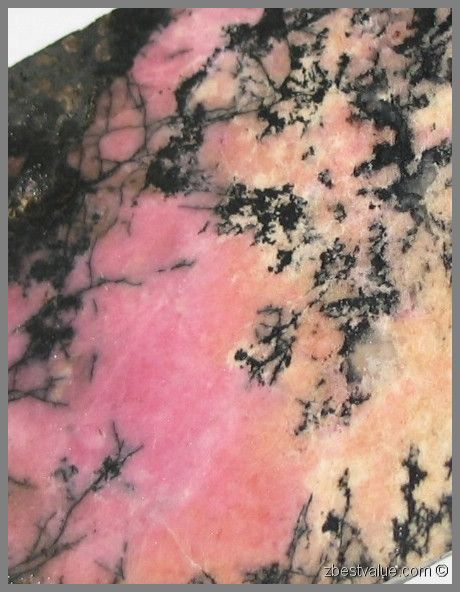 zbv  Dreamy Creamy Pink Rhodonite Rough End Cut