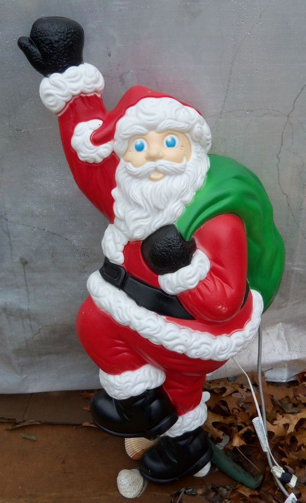 Christmas Light Up Blow Mold 38 Climbing Santa Claus in Box