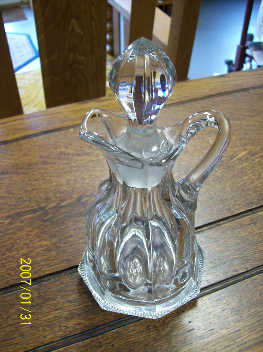 Antique Beautiful Heisey Glass Cruet,Peerless Pattern, Collectible, W