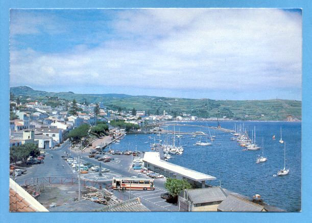 Postcard Portugal Azores Faial Horta Bus Buses Cars