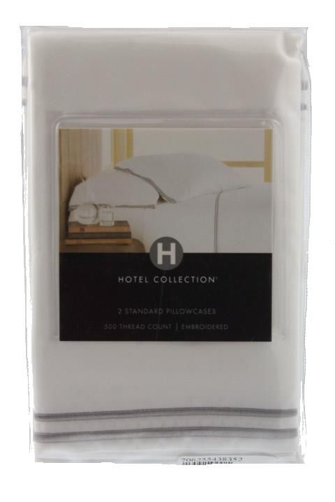Hotel Collection New White Cotton 500TC 20x32 Pillowcase Set Bedding