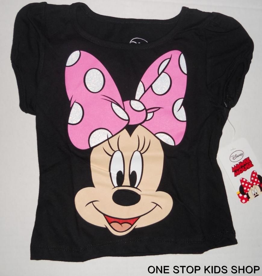  Minnie Mouse Toddler Girls 2T 3T 4T 5T Short Sleeve Shirt Tee Top Disney