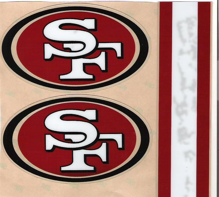 San Francisco 49ers Football Helmet Decals w Stripes