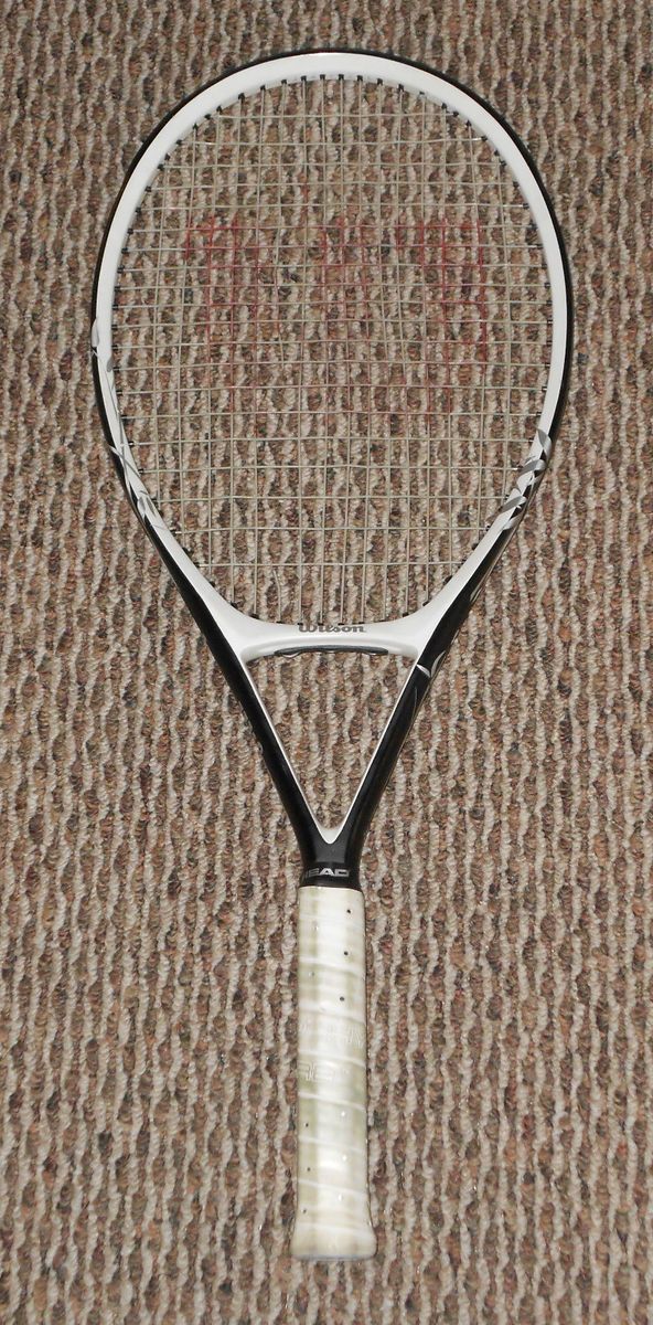 Wilson Black Whisper Hybrid Tennis Racquet 4 3 8 Broken String Orig $
