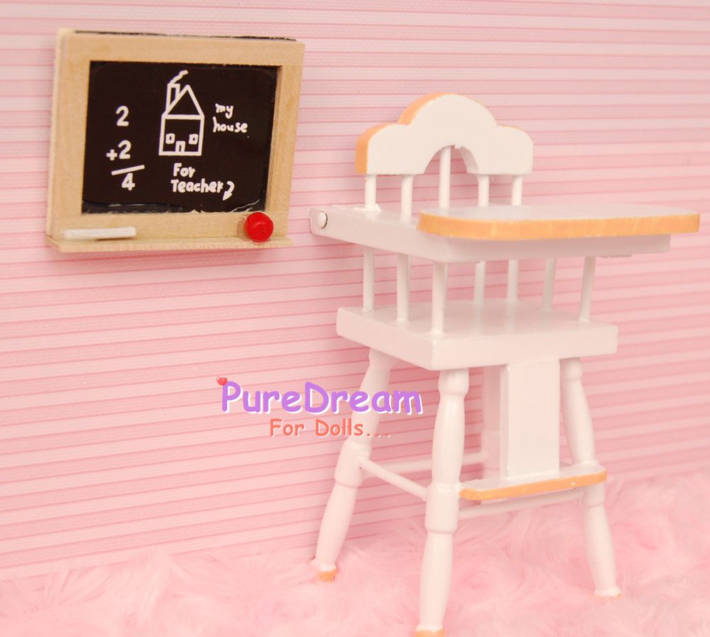 12 Dollhouse Dolls Bedroom Nursery Wood Furniture High Chair Baby