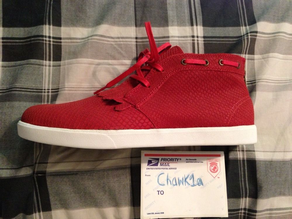 Ibn Jasper x Diamond Supply Co Red Suede Shoe Sz 11