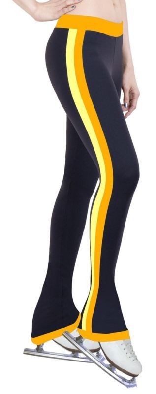 Ice Figure Skating Dress Practice Pants Side Stripe GT