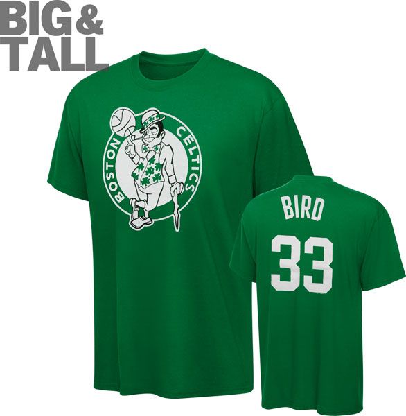 Larry Bird Big Tall Boston Celtics Name and Number T Shirt