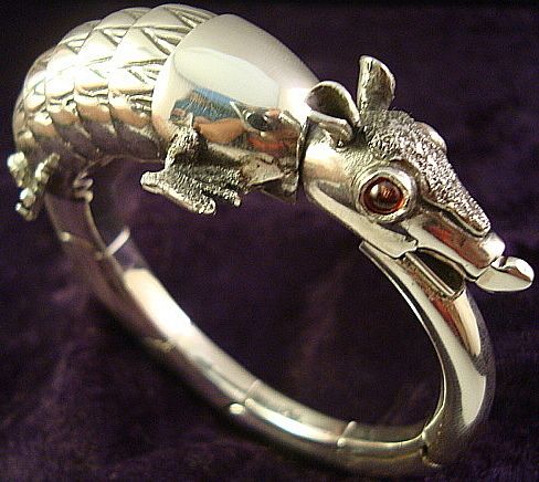 Ignacio Gomez Taxco Mexican 950 Armadillo Clamper Bracelet Mexico