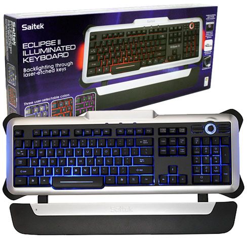 Saitek Eclipse II Backlit Illuminated PC Keyboard