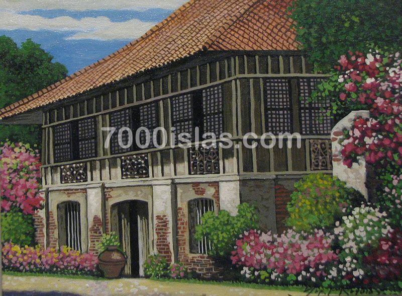 Iloilo Ancestral House 12x16 Philippine Architecture Art Oil Painting