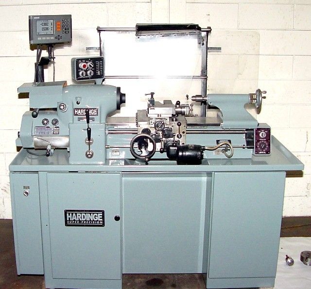 1990 Hardinge HLV H Em inch Metric Tool Room Lathe w Heidenhain DRO