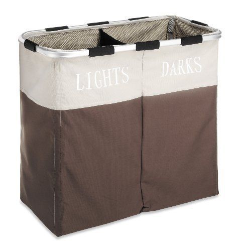 Laundry Basket Bin Clothes Double Hamper Organizer