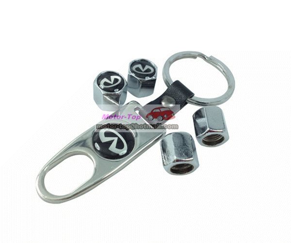  Tyre Tire Valve Caps Stem Chain for Infiniti G25 27 JX FX 35