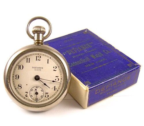 INGERSOLL Connecticut Watch Co. DEFIANCE Pocket Dollar Watch With Box