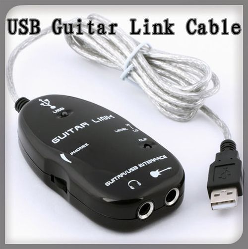 New USB to Guitar Interface Link Audio Cable for PC Mac Recording