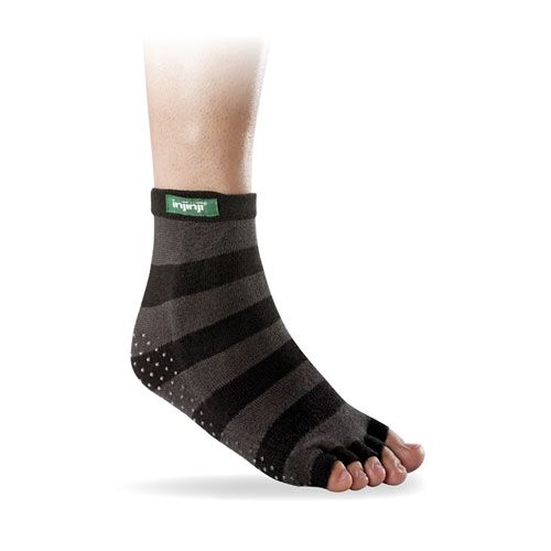 New Injinji Charcoal Black Yoga Toe Less Size Medium