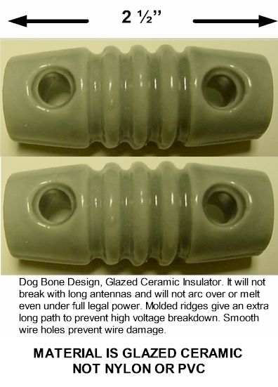 DOGBONE INSULATORS FOR DIPOLE ANTENNA   HAM RADIO, DOOMSDAY PREPPER