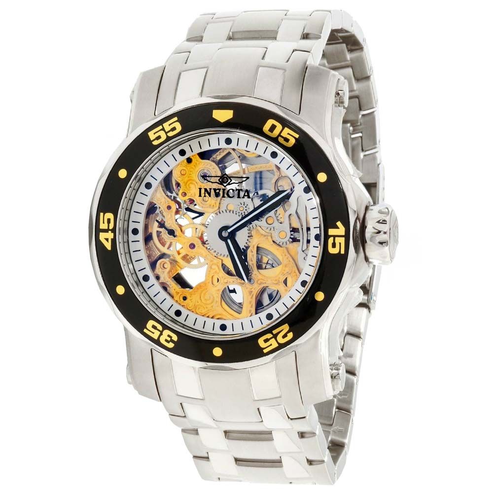 Invicta 10304 Mens Pro Diver Interchangeable Gold Tone Skeleton Dial