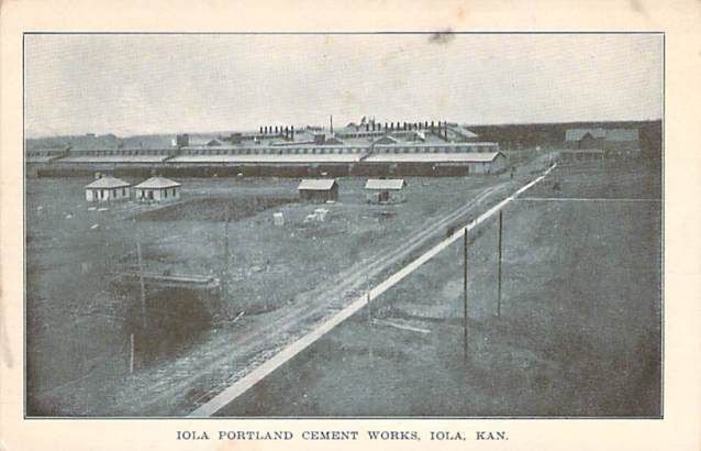 C1915 Iola Portland Cement Works Iola KS Postcard