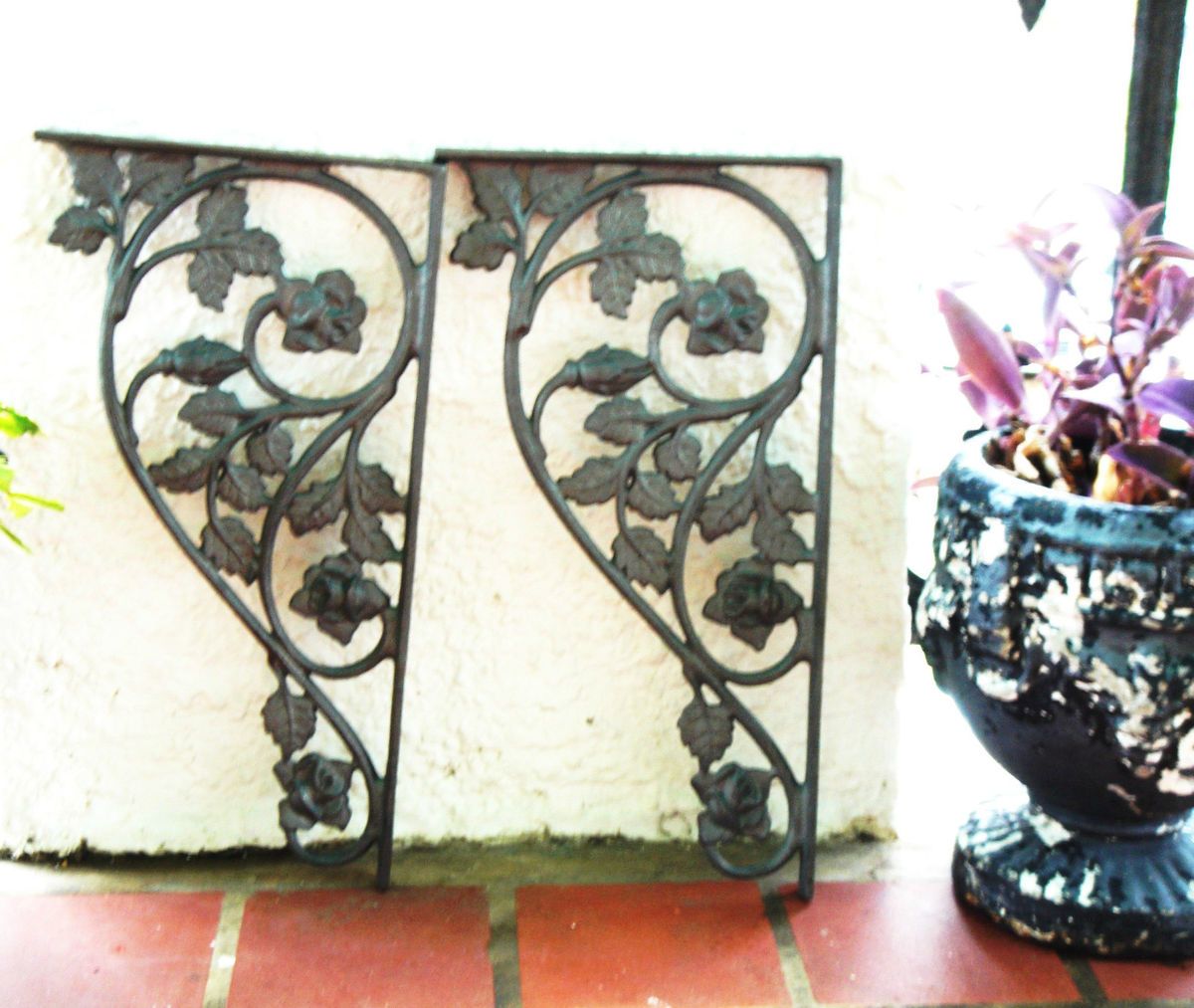 Cast Iron Rose Architectural Corbel Shelf Bracket Island Corners