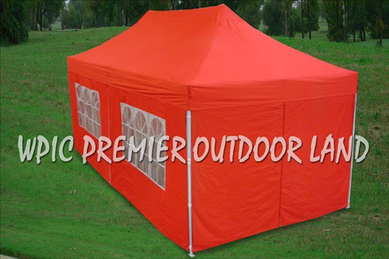 10x20 Pop Up 6 Wall Canopy Party Tent Gazebo EZ Red