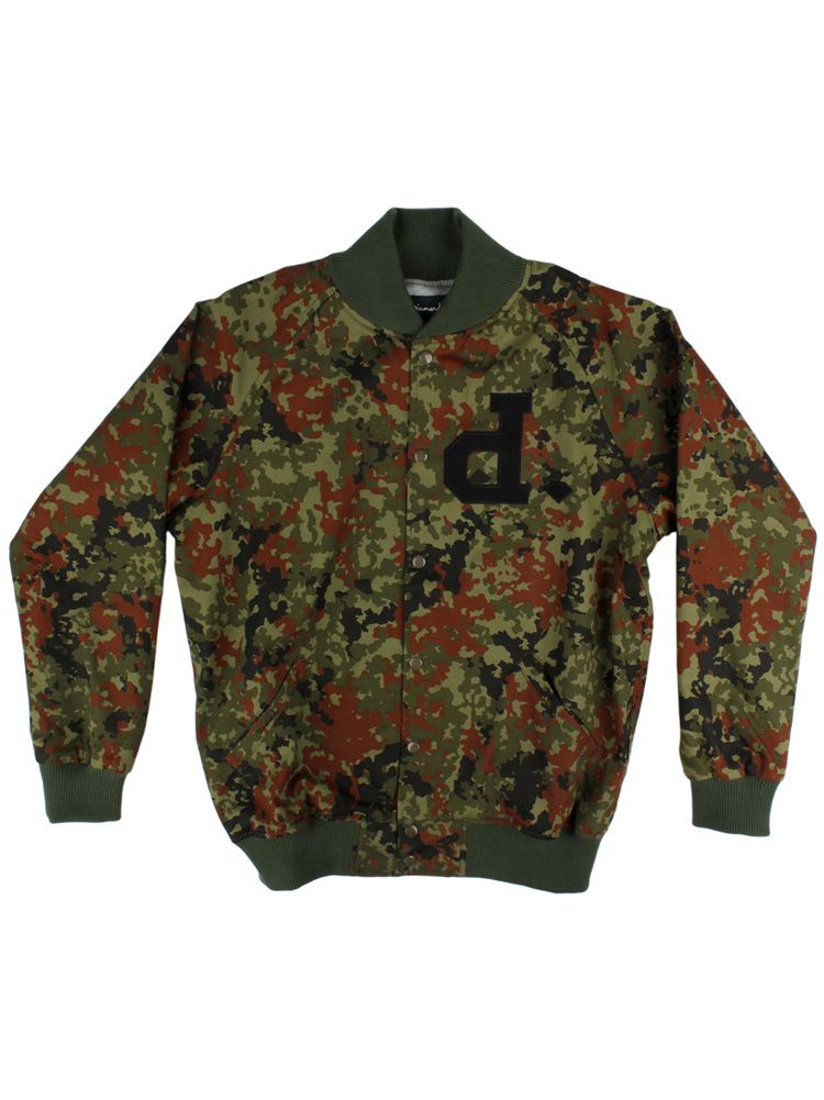 Diamond Supply Co Mens Un Polo Twill Varsity Jacket Camo New