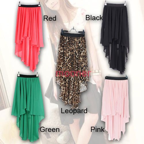 Hot Womens Asymmettrical Hem Chiffon Pleated Long Maxi Dance Skirts 5