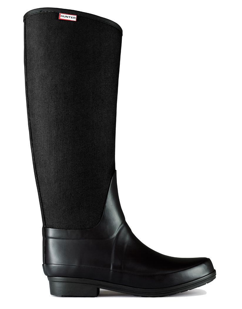 Hunter Ladies Regent St James Canvas Wellington Boots Black